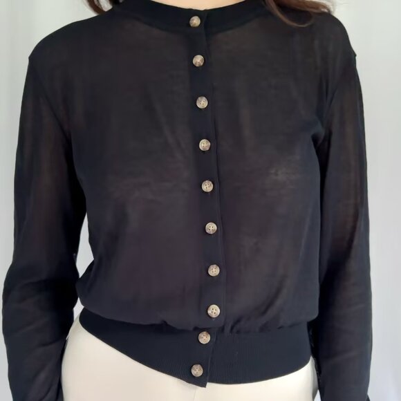 Ciao Lucia Hydra Sheer Cardigan - Black - Picture 1 of 7